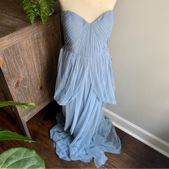 Birdy Grey ‘CHRISTINA’ CONVERTIBLE DRESS TULLE DUSTY BLUE NEW NWT Bridesmaid L - Picture 8 of 16